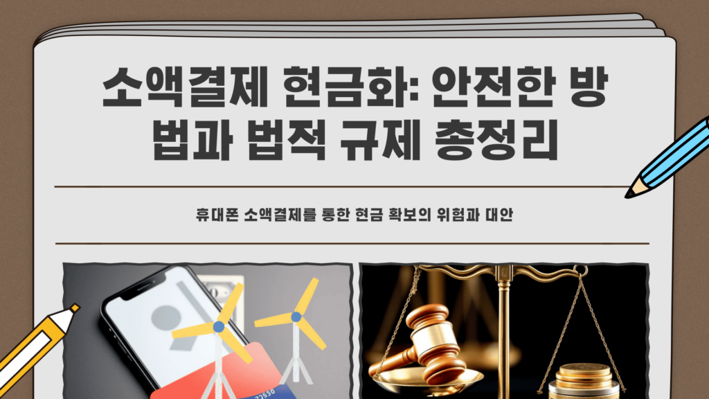 소액결제 현금화: 안전한 방법과 법적 규제 총정리